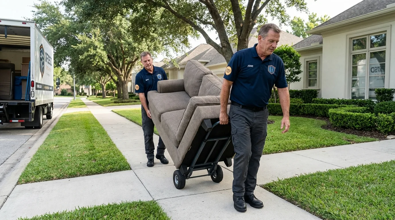 Local residential moving crew loading furniture in Caryville, TN